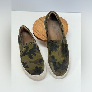 CHOCOLATE BLU Olive camo NOELLA slip on sneakers size 40/9.5-10US